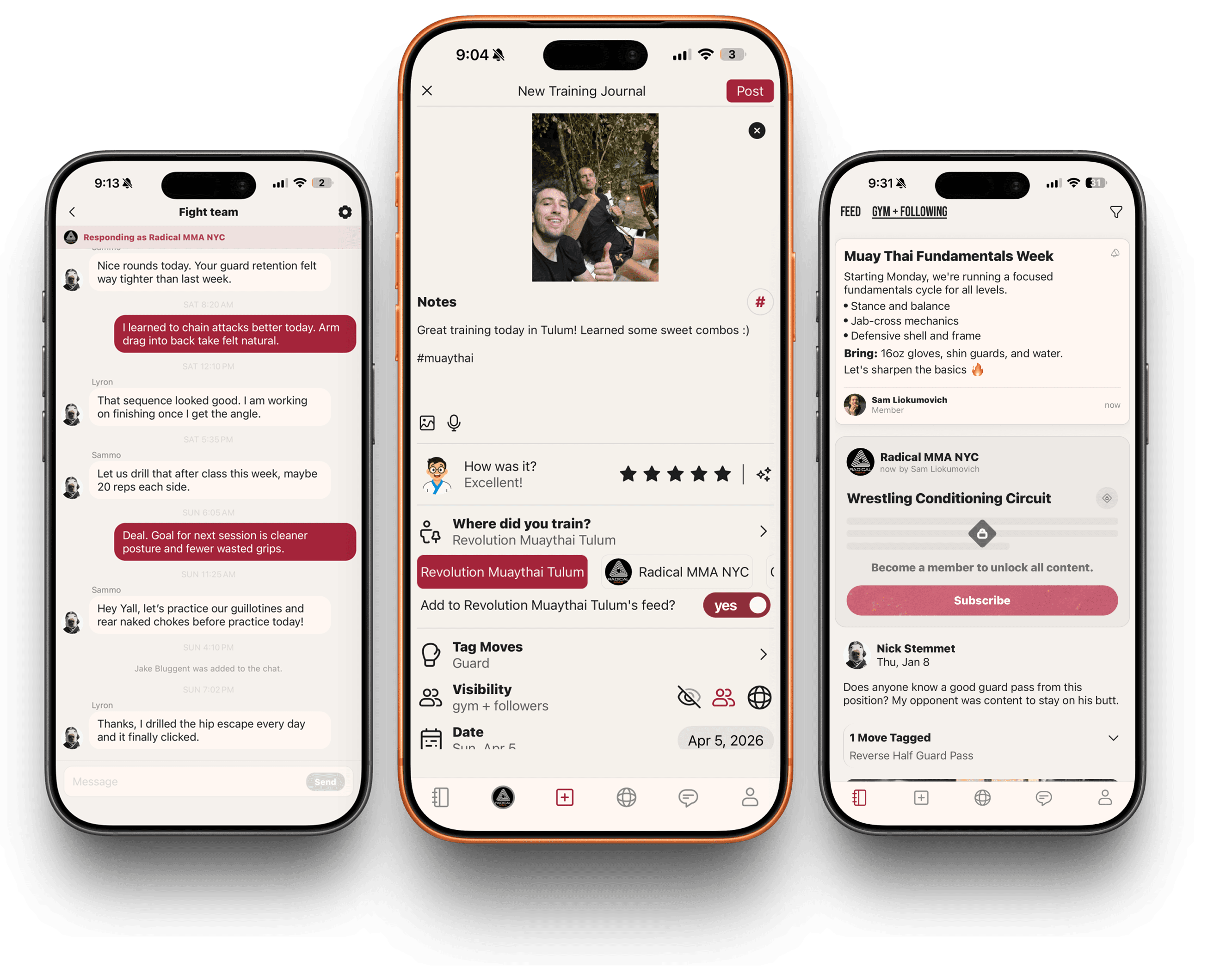 Combat House app mockups